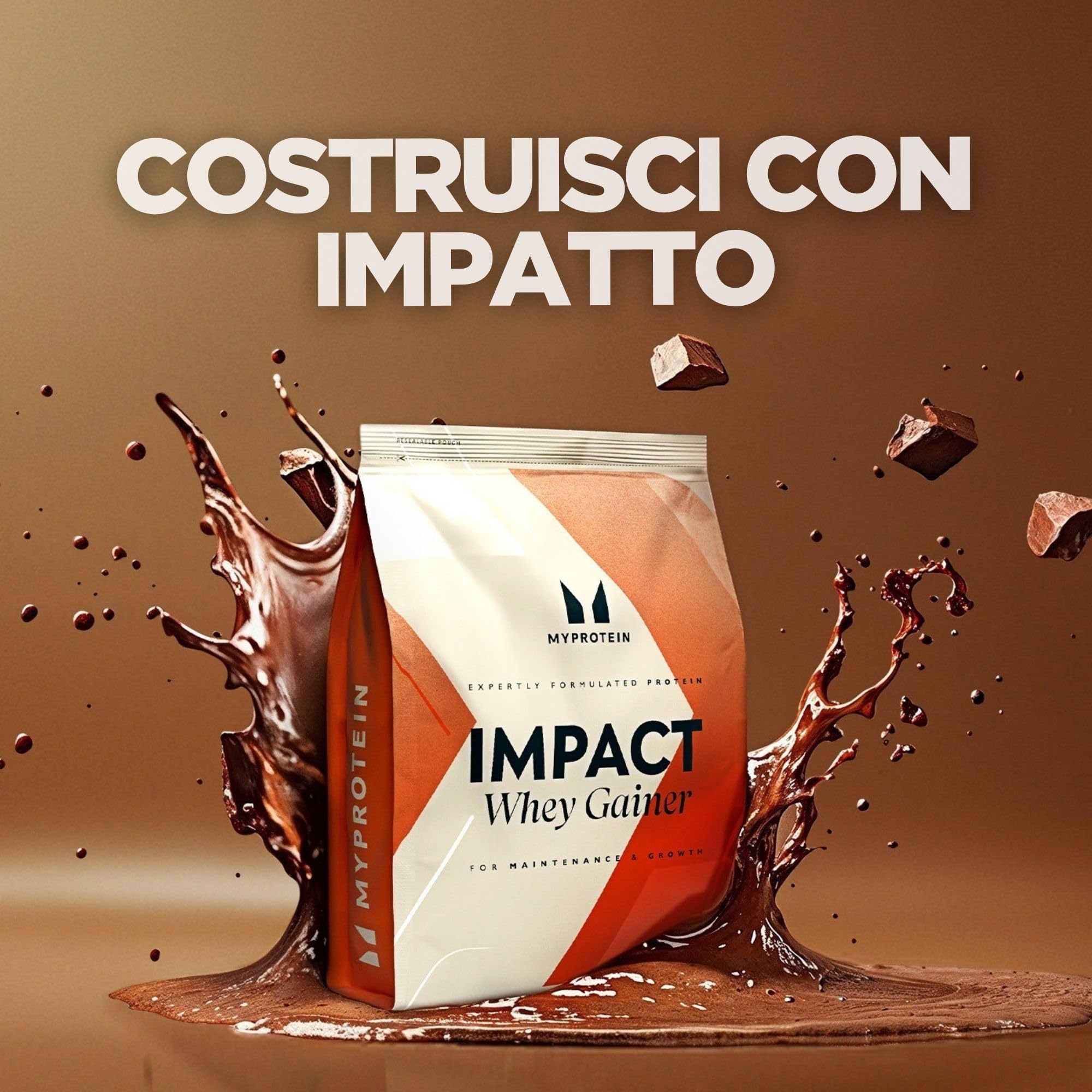 Myprotein Impact Whey Gainer | Cioccolato Liscio 2,5 kg | 29 g di Proteine ​​| 51 g di Carboidrati | 383 kcal per porzione | Ideale per le fasi di costruzione muscolare e aumento di massa