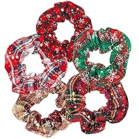 Vista 17 de Juego de bandas elásticas a cuadros azules - 5 bandas para el cabello tipo bandana para mujer