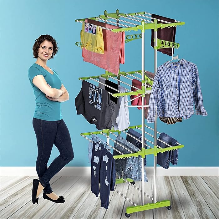 Buy KTS Heavy Duty RustFree Stainless Steel Double Pole Cloth Drying