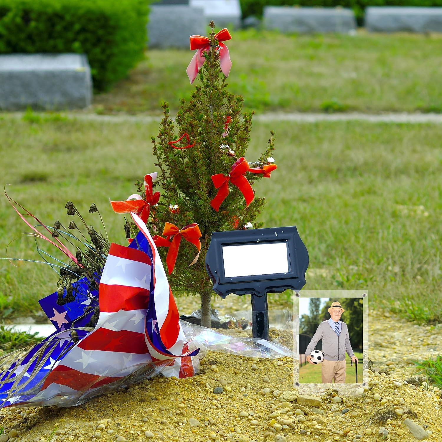 5x7 Grave Waterproof Photo Frame,Decorationfor Cemetery,Memorial Gifts, Sympathy Gift,Pet Photo Frame，Cemetery Decorations (1 PC)