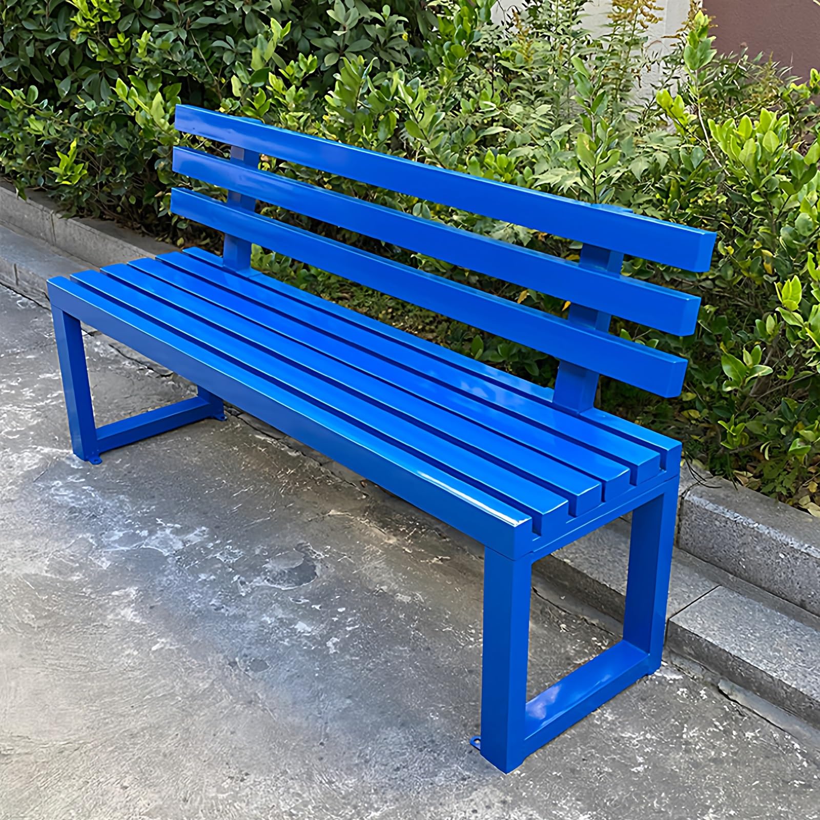 Banco de parque de metal asiento de jardín exterior de acero duradero