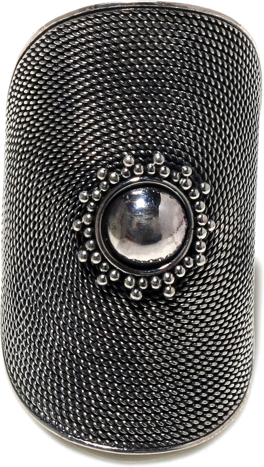 Contemporary Design Oxidized Finish Handmade 925 Sterling Silver Designer Statement Ring for Women Unique Boho Style Fashion Ring Jewelry by Artisan