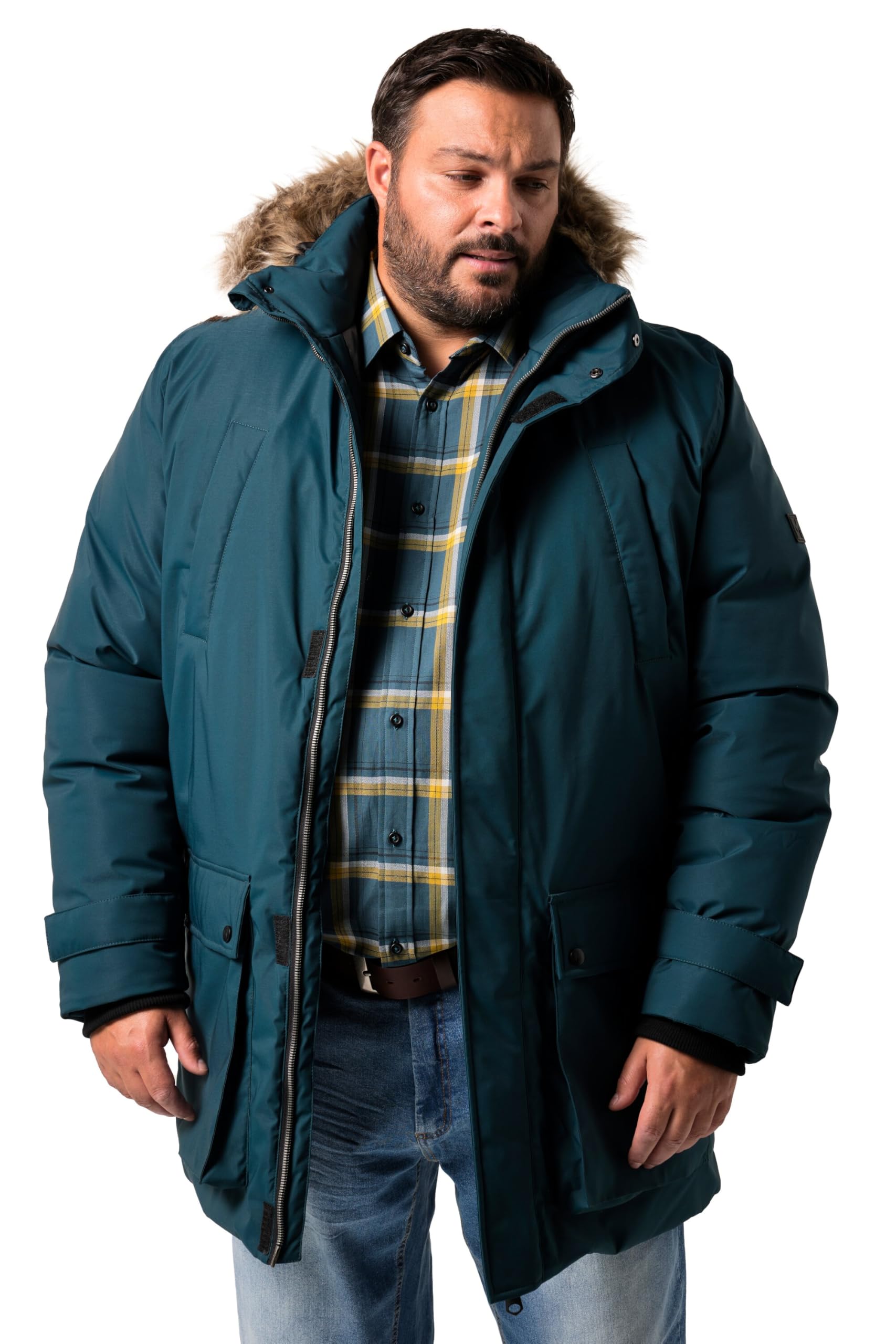 Men Plus Herren große Größen Übergrößen Menswear L-8XL Funktions-Parka, Kapuze mit Webpelz 842619