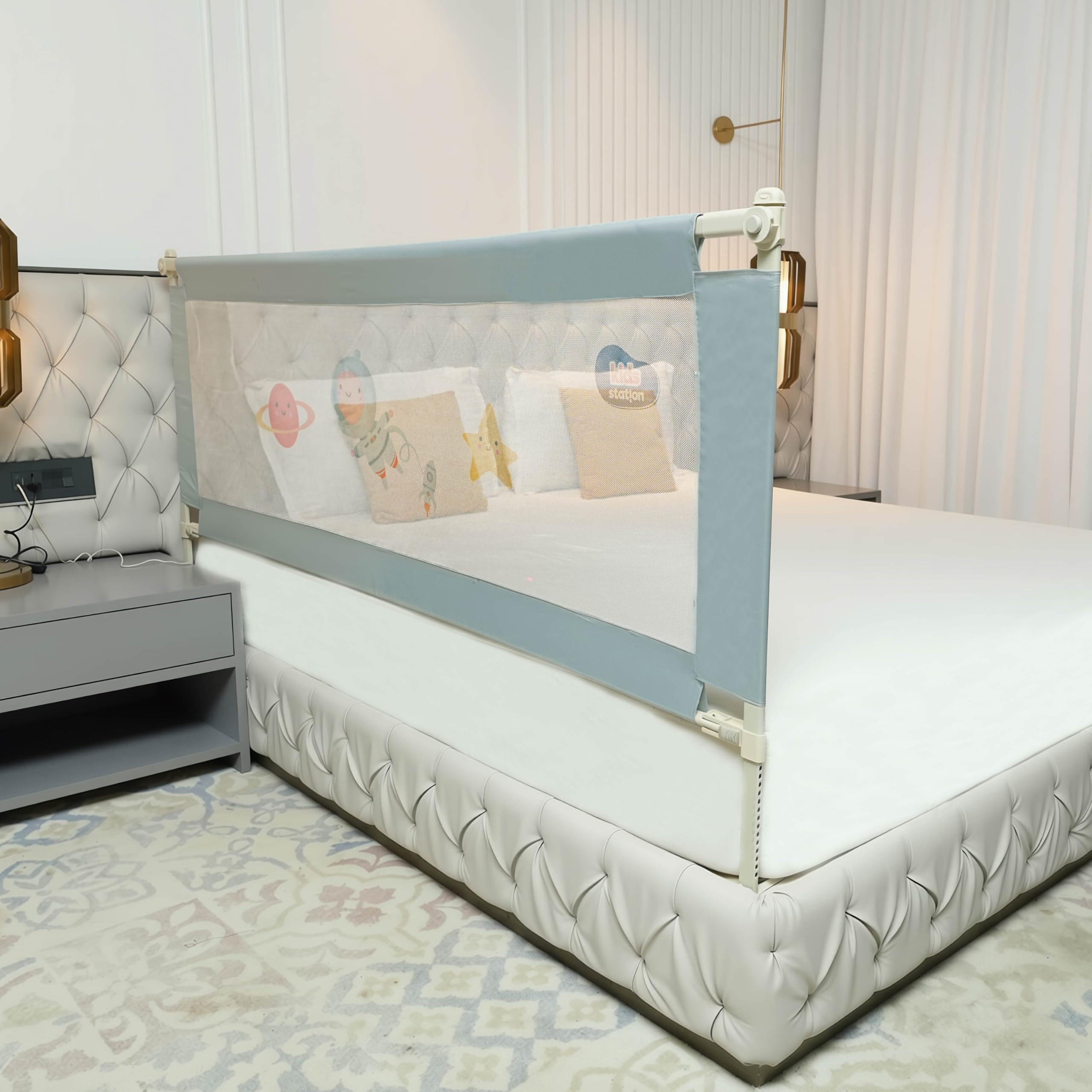 Kids Bed Rail Guard - Baby Safety Side Wall -1