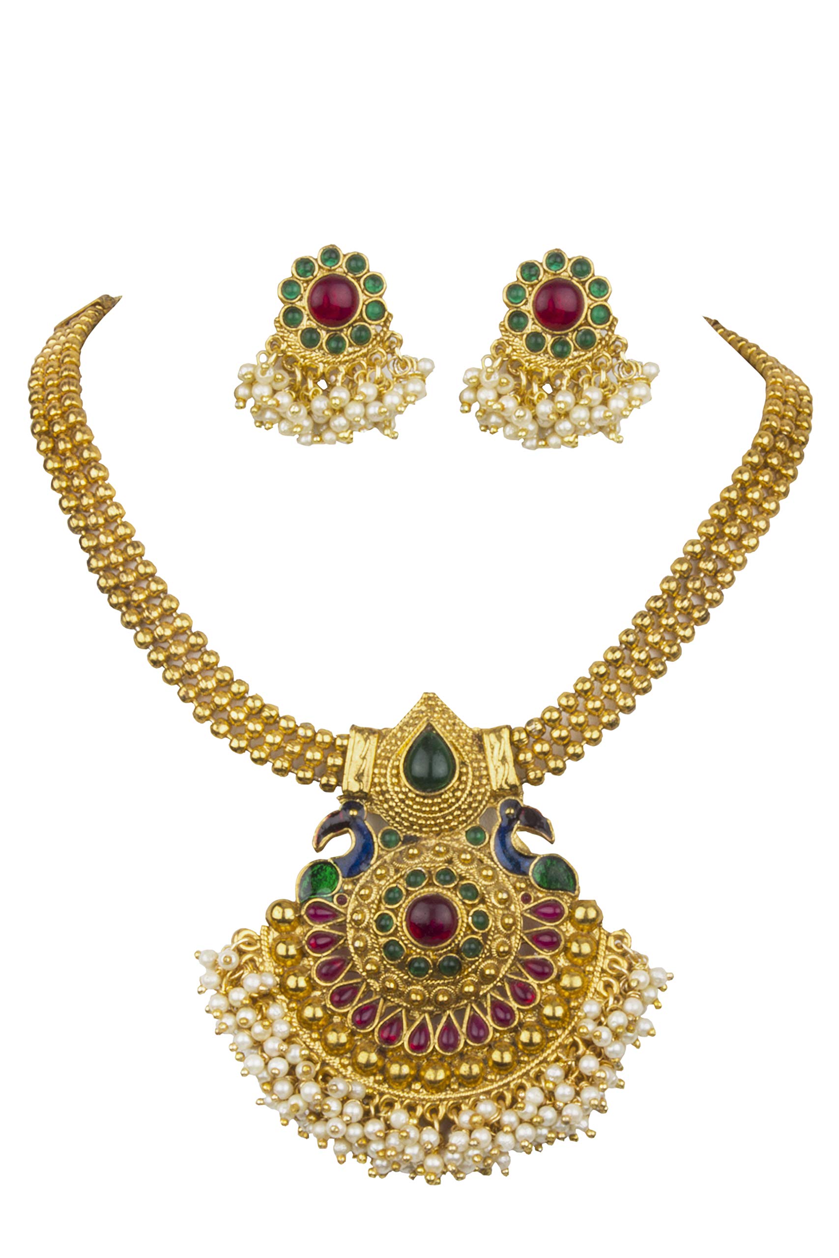 Piah fashion Gold Plated Alloy Long Rani Haar Necklace Set with Earrings for Women (B07MHZ3F1D) Amazon Price History, Amazon Price Tracker