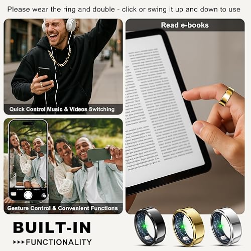 Miniatura 7 de Anillo inteligente para mujeres y hombres, anillo minimalista de moda para fitness y seguimiento del sueño con frecuencia cardíaca, SPO, presión