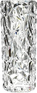 Shatterproof Unbreakable Plastic Vase for Home Decor - Thickened Heavy Crystal Clear Vase for Flowers - Diamond Shape - Large Size - 29cm High 11cm Wide