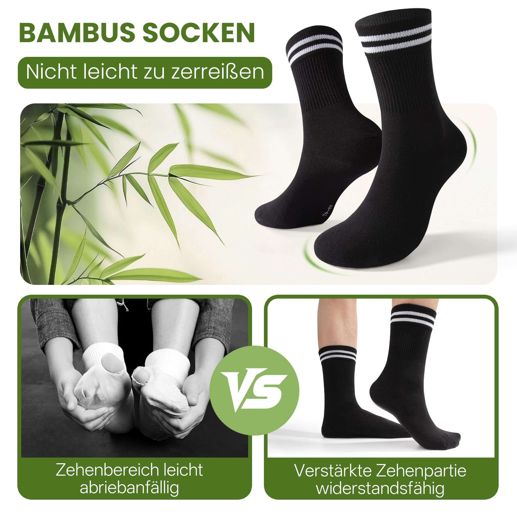 FALARY 6/12 Pares de Calcetines de Tenis de Bambú para Hombre y Mujer, Antitranspirantes, Transpirables, Calcetines Deportivos de Running