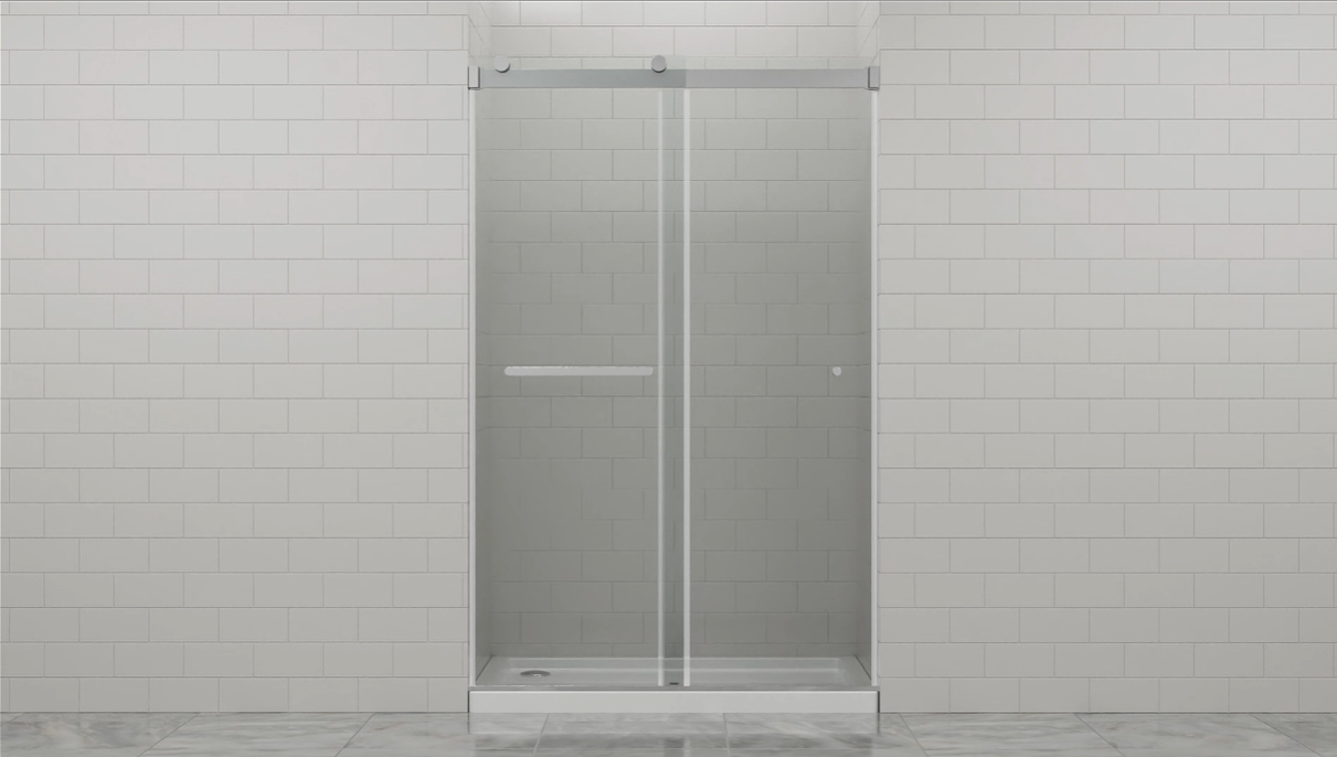 Bathlink Brushed Gold Frameless Sliding Shower Door 59-60