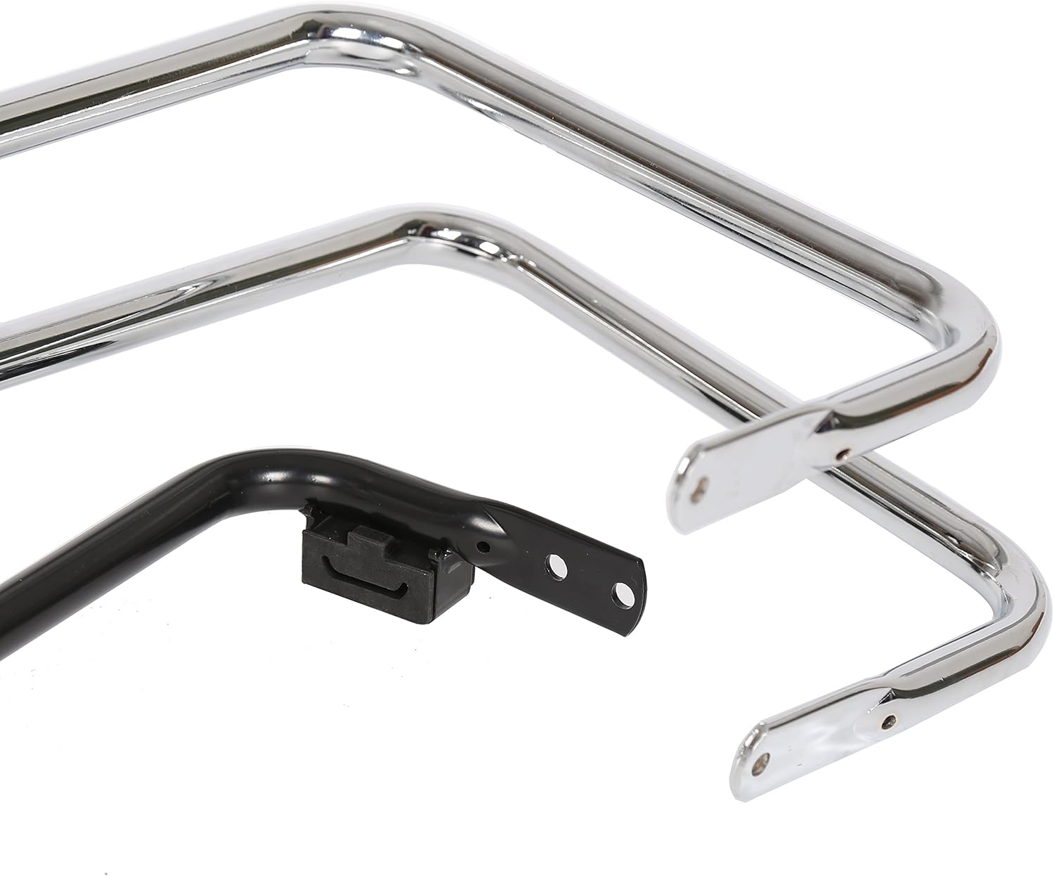 ECOTRIC Chrome Saddle Bag Guard Rail Bracket Compatible with 97-08 Harley Touring Road King Street Glide FLHR FLHT FLHTCUSE