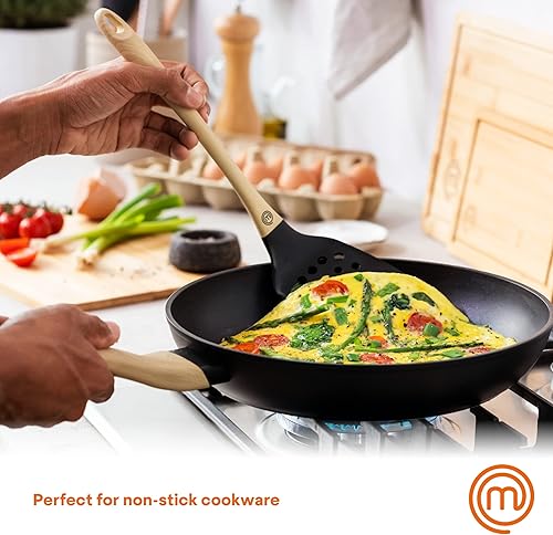 Miniatura 10 de MasterChef Juego de utensilios de cocina con soporte, juego de 6 utensilios de cocina de nailon, herramientas no tóxicas y antiarañazos para