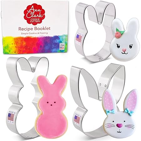 Easter Bunny Cookie Cutters 3-pc Premium Set Made in USA by Ann Clark