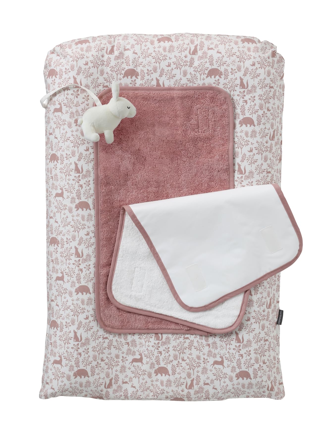 VERTBAUDET Wickelauflage und 2 Wickelunterlagen für Babys, PVC, Altrosa, TU