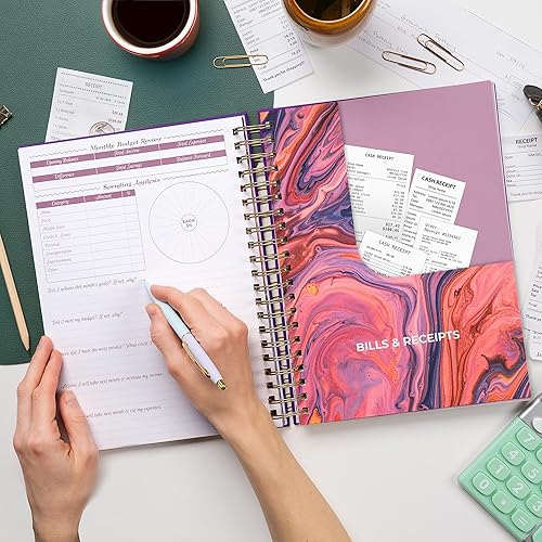 Miniatura 6 de GoGirl - Planificador de presupuesto y organizador de facturas mensuales - Libro financiero mensual con bolsillos Diario para controlar tu dinero,