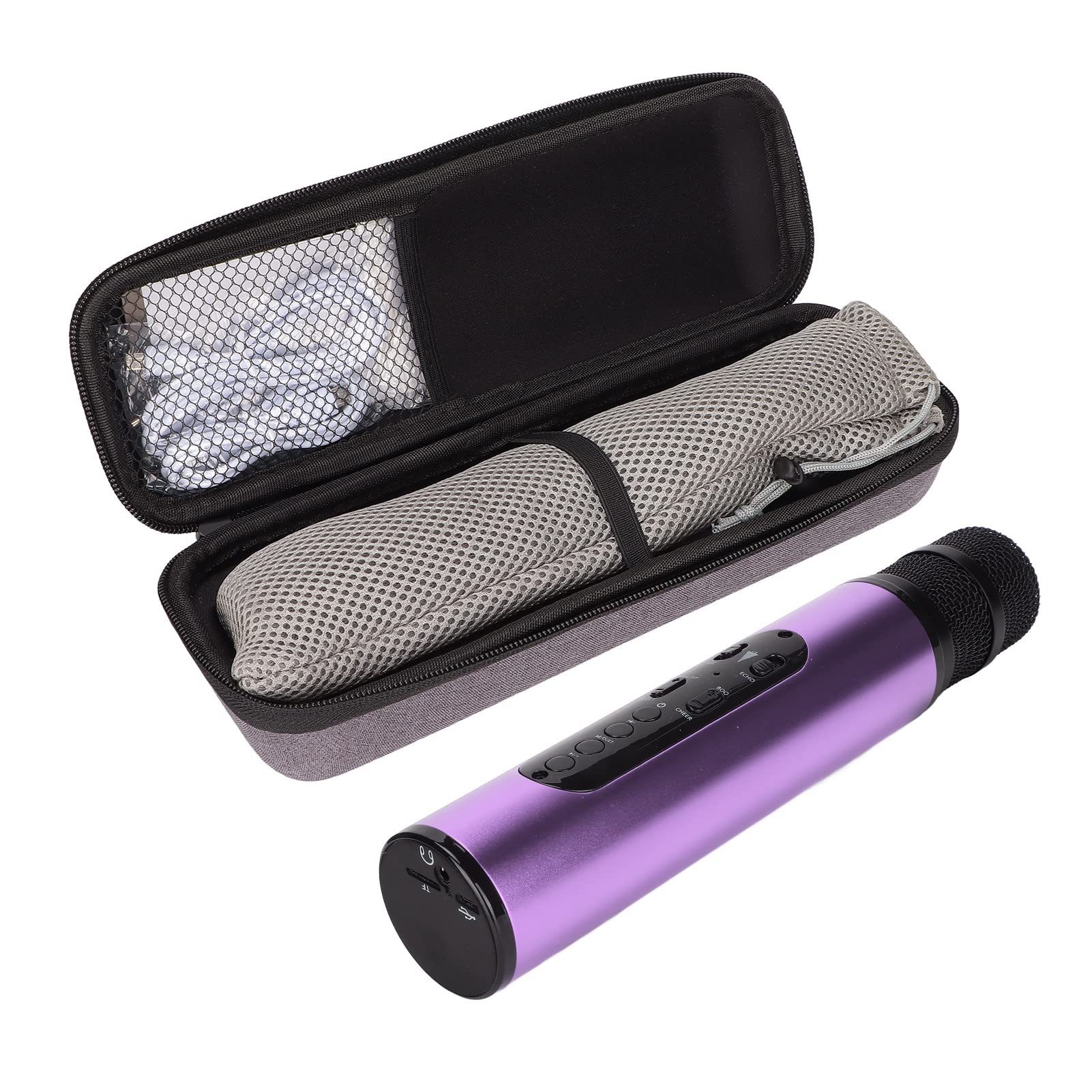 Karaoke Mic Bezprzewodowy Bluetooth Karaoke Mic Bezprzewodowy Bluetooth Karaoke Mic Przenośny Mikrofon Ręczny do Samochodu Imprezowego Home Outdoor KTV Mikrofon Bluetooth(Purpurowy)