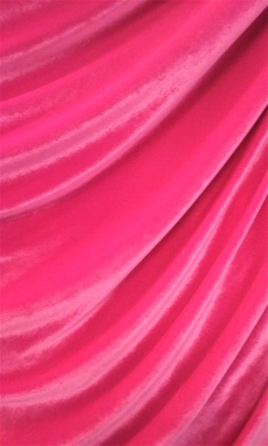 Sal Tex Fabrics, Stretch Velvet Fabric, 60" Wide, Sells by The Yard, 1 Qty = 1 Yard Many Colors Available (Fushcia)