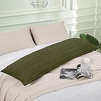 Vista 370 de PHF Fundas de almohada 100% algodón con tejido de gofre de 24 x 24 pulgadas, paquete de 2 fundas cuadradas para decoración elegante del hogar, sin
