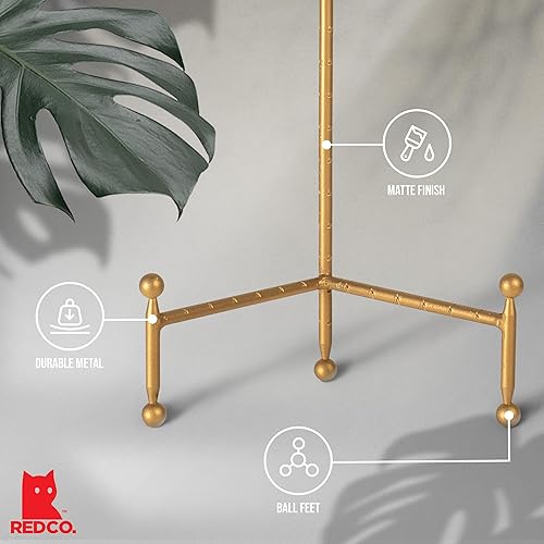 Vista 3 de Red Co. Decorative Tripod Plate Stand and Art Holder Easel in Gold Finish - 14" h Dorado