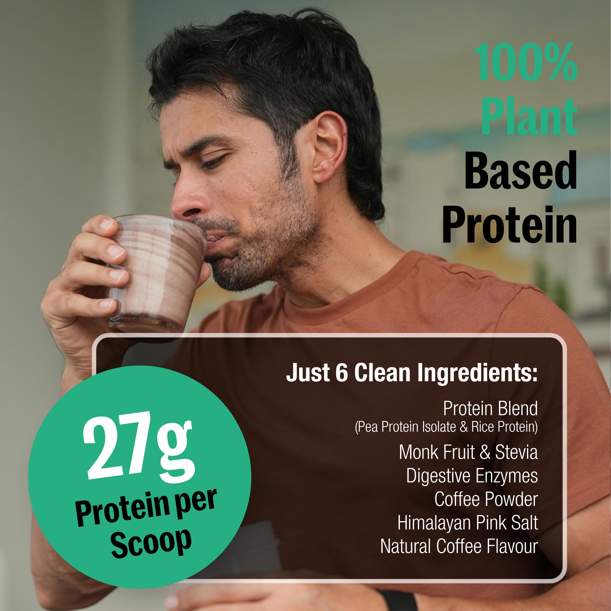 The Func. Lab Plant Protein for Men and Women – Coffee | 2 kg | 27g Protein per Scoop | Pea and Rice Blend | Vegan, Sugar‑Free | Gut Friendly, Vegetarian — Amazon image 8