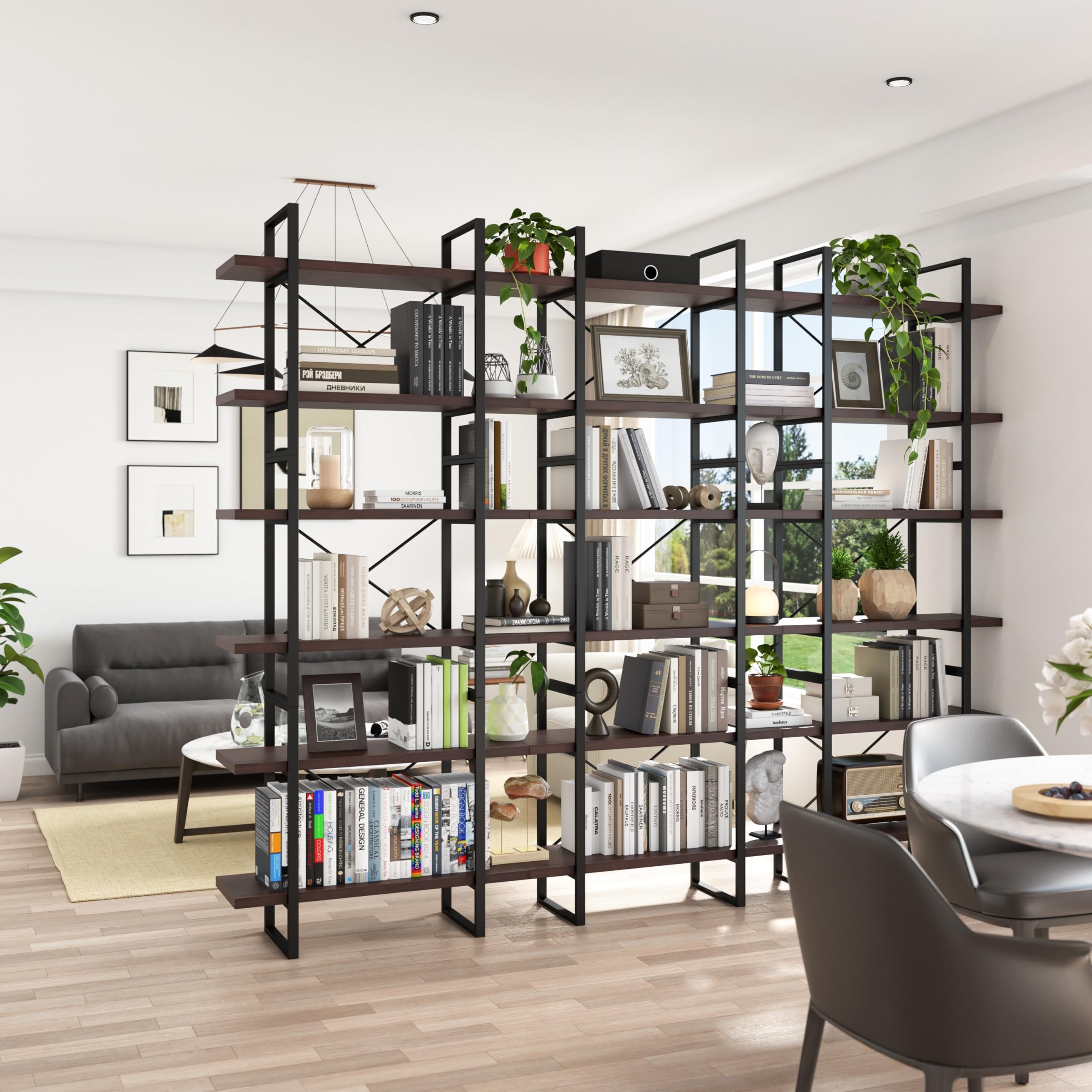 Amazon.com: 6-Tier Dark Walnut Color Room Divider Bookcase 85