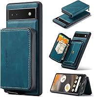 Vista 10 de Asuwish Funda de teléfono para Google Pixel 6A 5G 2022 con protector de pantalla de vidrio templado y soporte para tarjeta de crédito con ranura