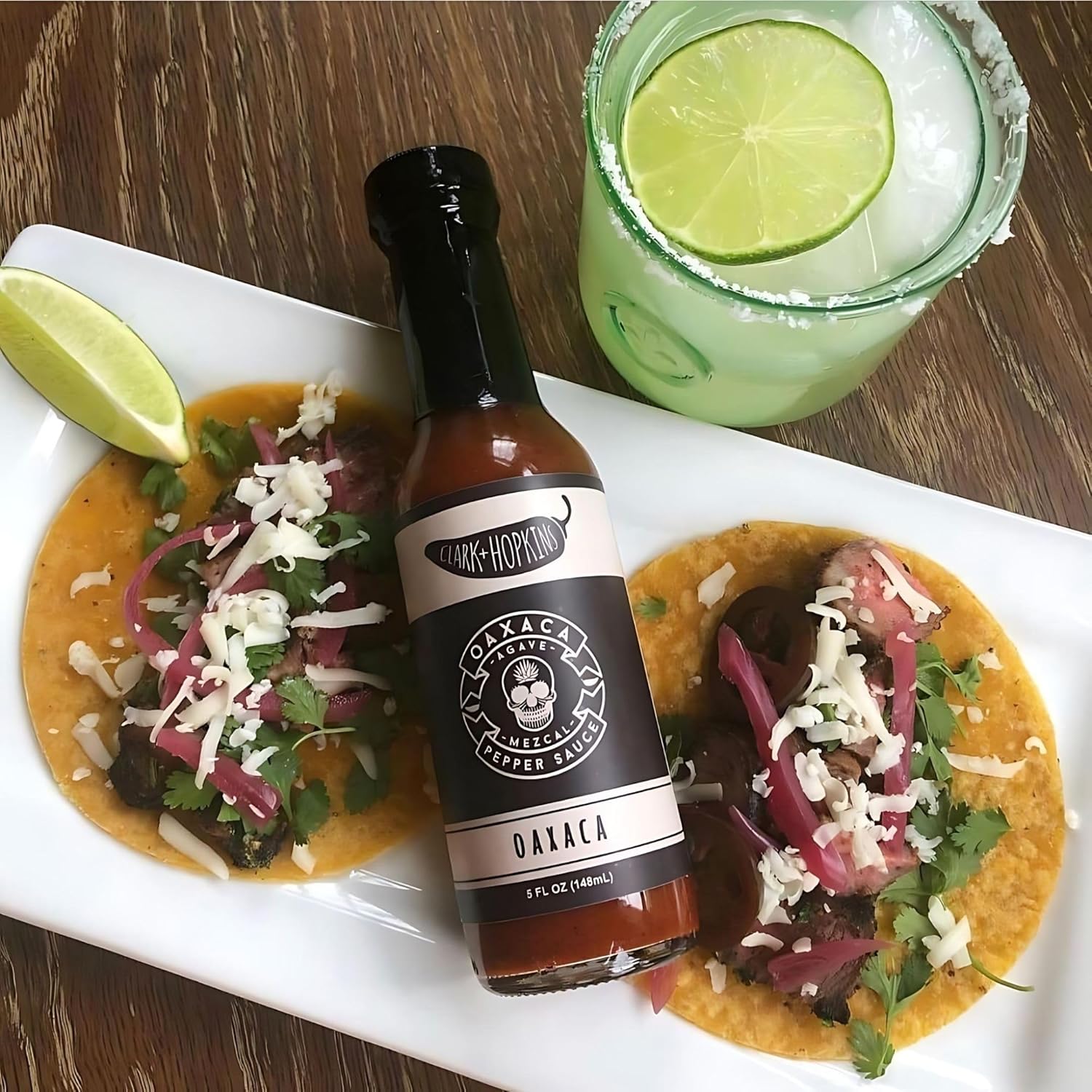 Clark + Hopkins Oaxaca Hot Sauce, Smoky Mezcal Mole Pepper Sauce, Oaxacan Cuisine's Spice and Savory Richness, 7/10 Heat Rating, 5 Ounce (12 Pack)