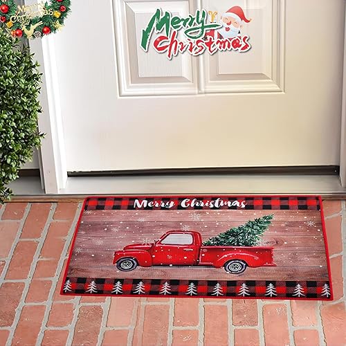 Miniatura 3 de Tapete decorativo para puerta de Navidad, 15.75 x 23.6 pulgadas, tapete de Navidad para interiores y exteriores, cocina, tapete para puerta