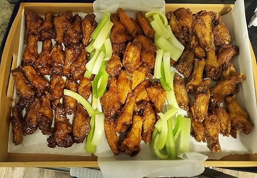 Miniatura 5 de Bandejas de bambú para servir charcutería de 16.5 x 11.8 pulgadas con asa, el juego incluye 1 hexagonal de 12.5 pulgadas + 1 cuadrado de 7.8