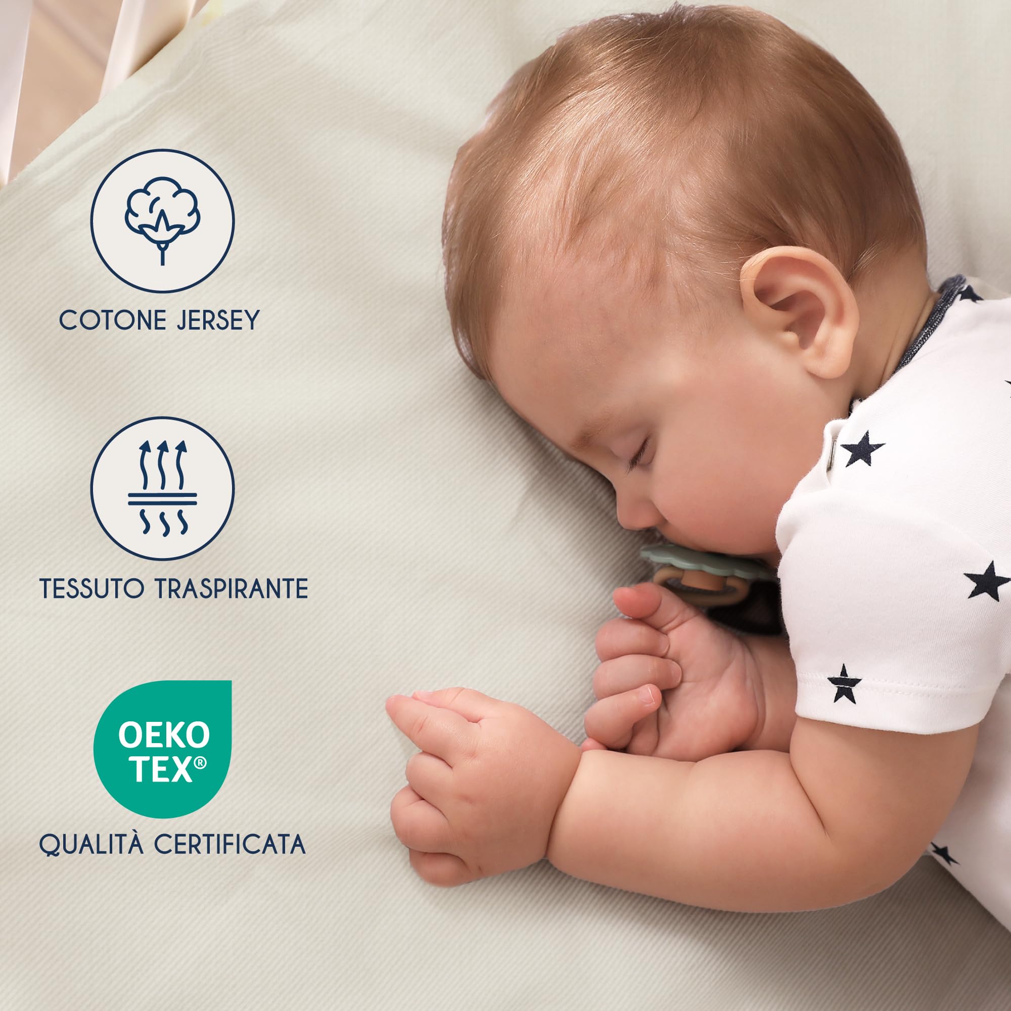 Dreamzie - Set 2 Lenzuolo con Angoli Cotone Bambini - 60x120/ 70x140 - Oeko Tex certificato - Beige - Lenzuolo con Angoli 60x120/ 70x140