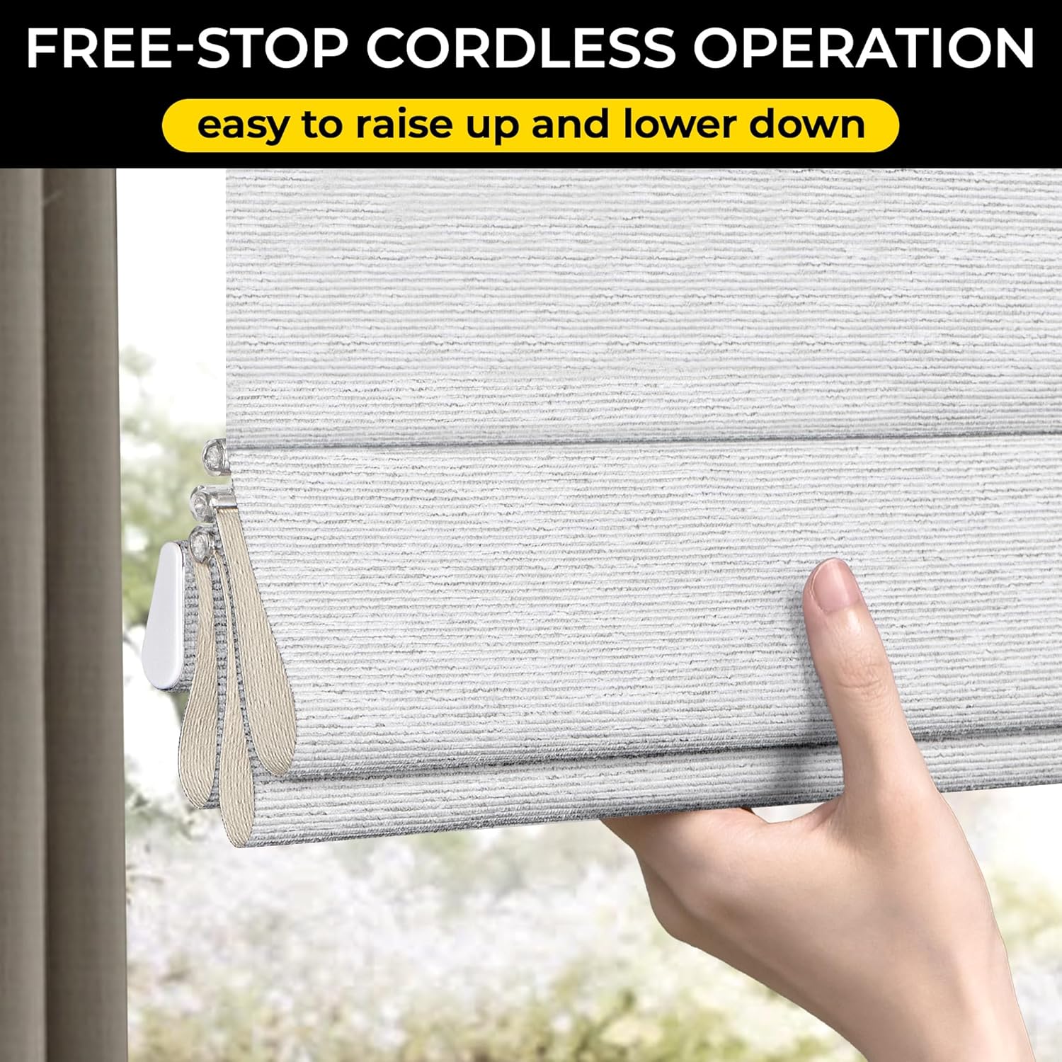 unishades 100% blackout cordless roman shades for indoor windows & french doors, 35 1/4" w × 60" h - blackout - grey blackout - grey 35 1/4" w × 60" h