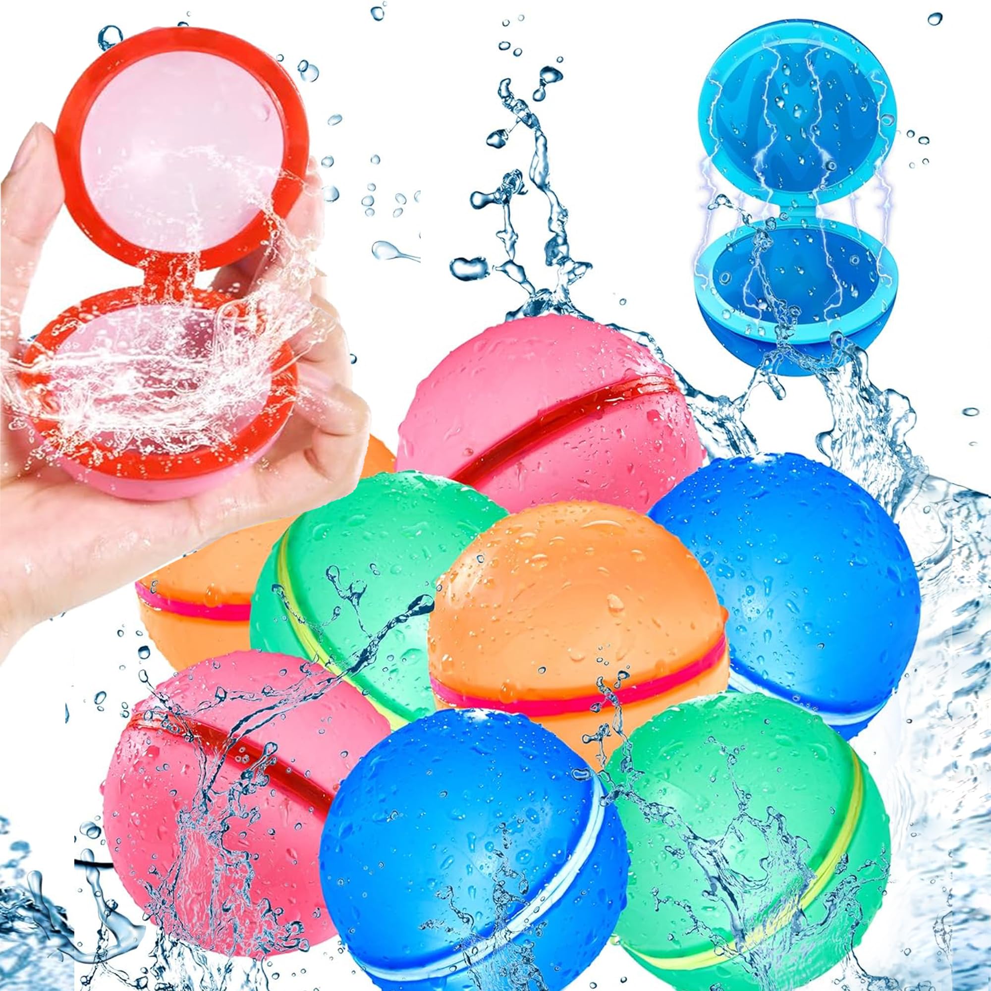 Amazon.co.jp: 水風船 8個入り 再利用可能な水風船 水遊び