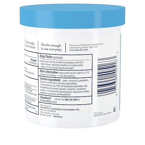 Miniatura 5 de Desitin Daily Defense Crema para pañales con óxido de zinc para tratar aliviar y prevenir la dermatitis del pañal hipoalergénico colorante libre de