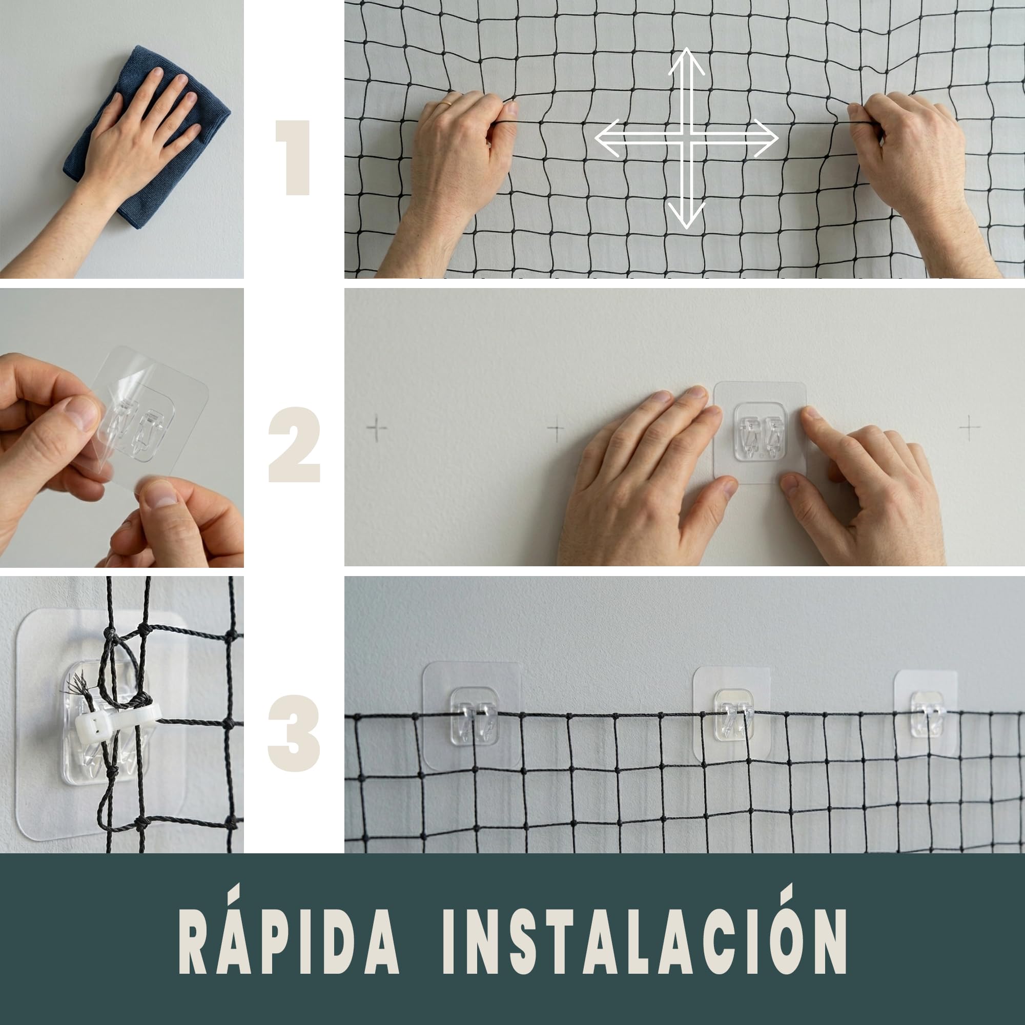 Red Para Gatos 8x3m Seguridad Reforzada Ideal Balcón Ventana Terraza Protección Exterior Interior Malla Antidesgarro Duradera Montaje Kit Completo Ganchos Adhesivos Bridas Juguete Regalo (8x3 metros)