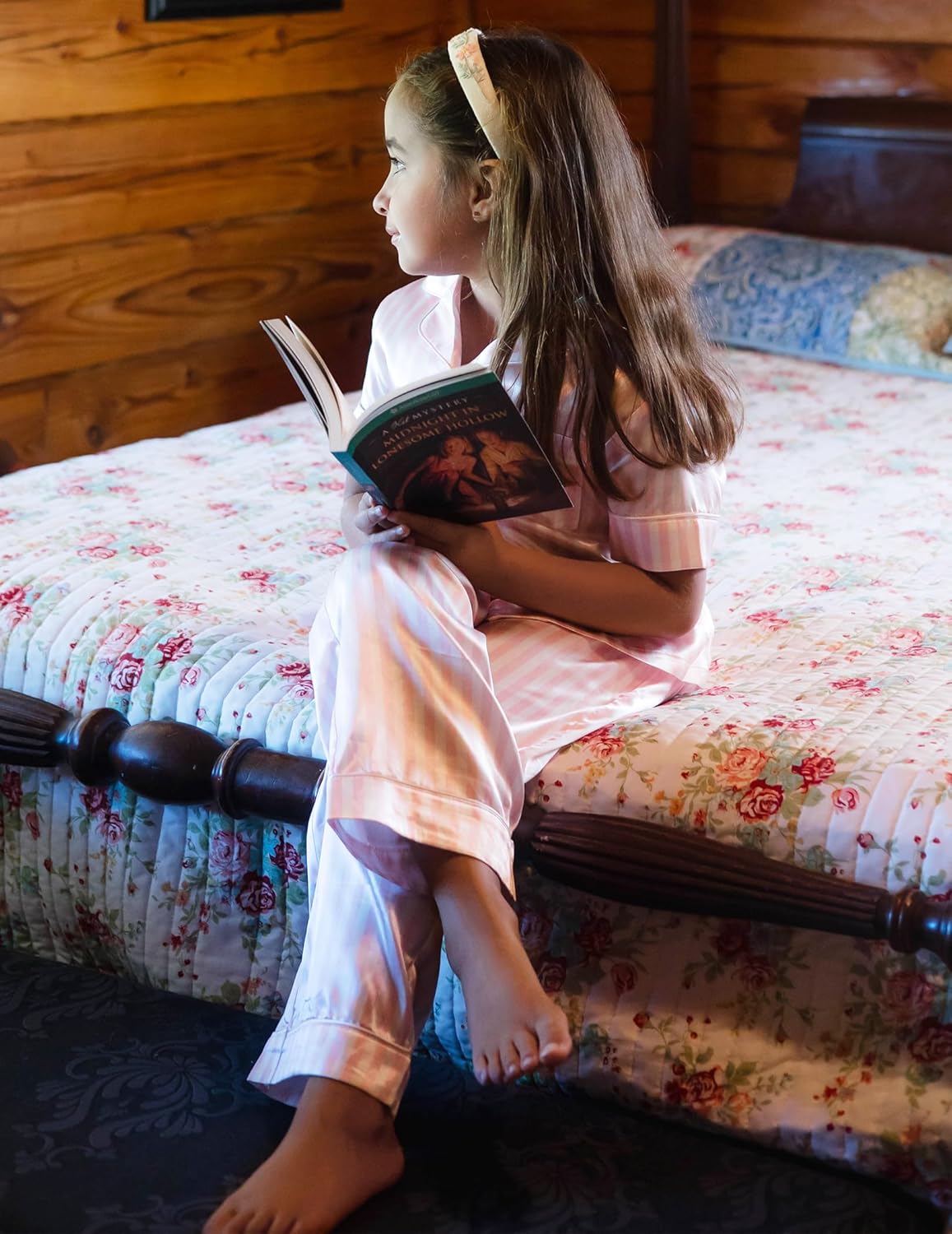 Arshiner Girls Pajamas Silk Satin Button Down Pjs 2 Piece Short Sleeve Sleepwear Set - Image 8