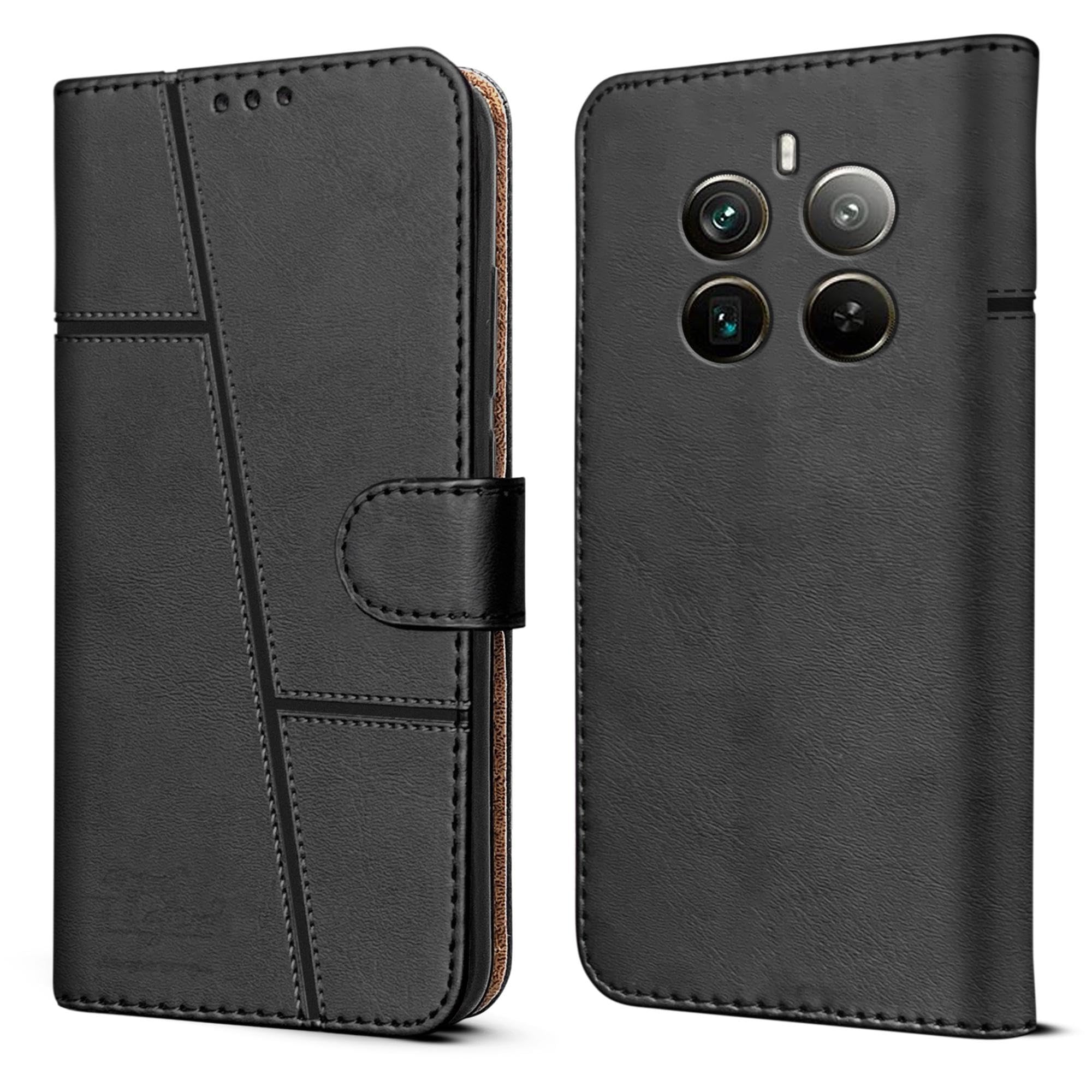 Jkobi Flip Cover Case for Realme 12 Pro Plus | Realme 12 Pro (Stitched Leather with Magnetic Closure | Black) (B0CVB98V1J) Amazon Price History, Amazon Price Tracker
