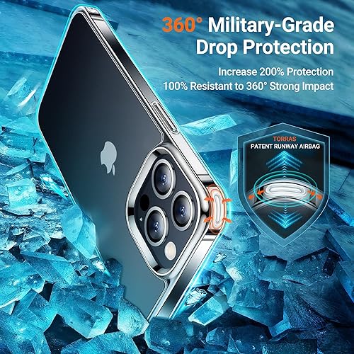 Miniatura 61 de TORRAS - Funda a prueba de golpes para iPhone 14 (contra caídas de grado militar de 10 pies), elegante, parte trasera translúcida y borde suave