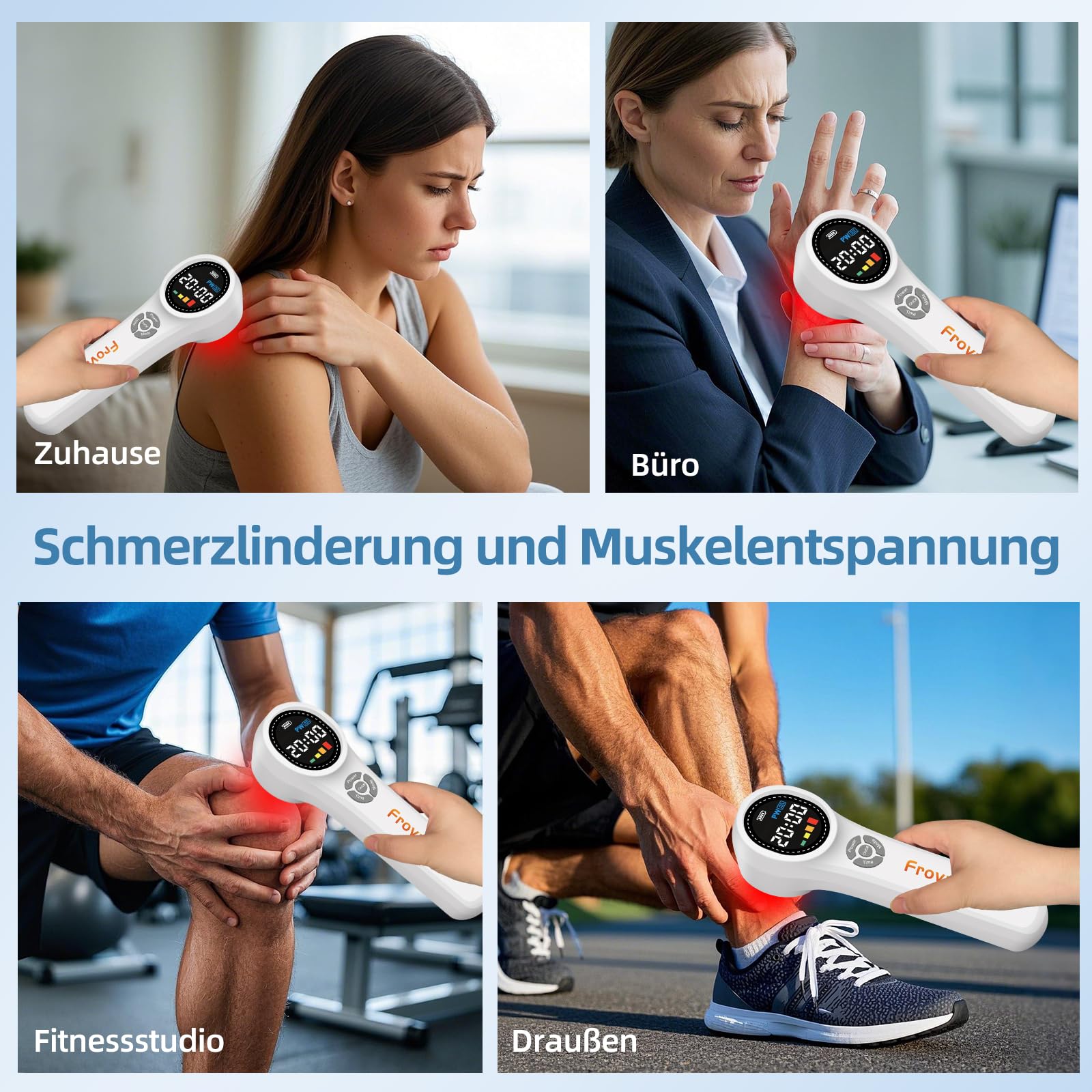 Rotlicht Therapiegerät Infrarotlicht Gerät Handgerät Kaltes Rotlichtlampe therapie Zur Schmerzlinderung zu Hause Rotlichttherapie 4x980nm+4x810nm+16x660nm für Muskeln,Schulter,Rücken,Knie