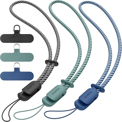 Miniatura 21 de SURPHY Paquete de 3 correas de muñeca para teléfono con lengüeta de sujeción para teléfono celular, correa para teléfono celular, correa para A-