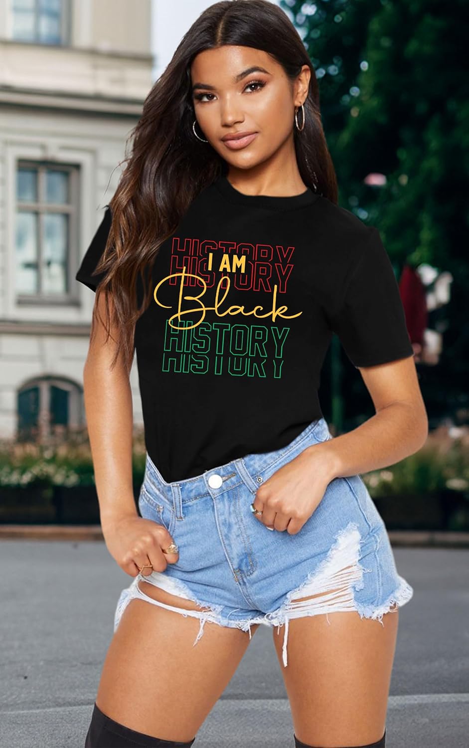 Black History T Shirts for Women Black History Month Tees Juneteenth Tshirt Funny Quote Printed Tee Tops - Image 3