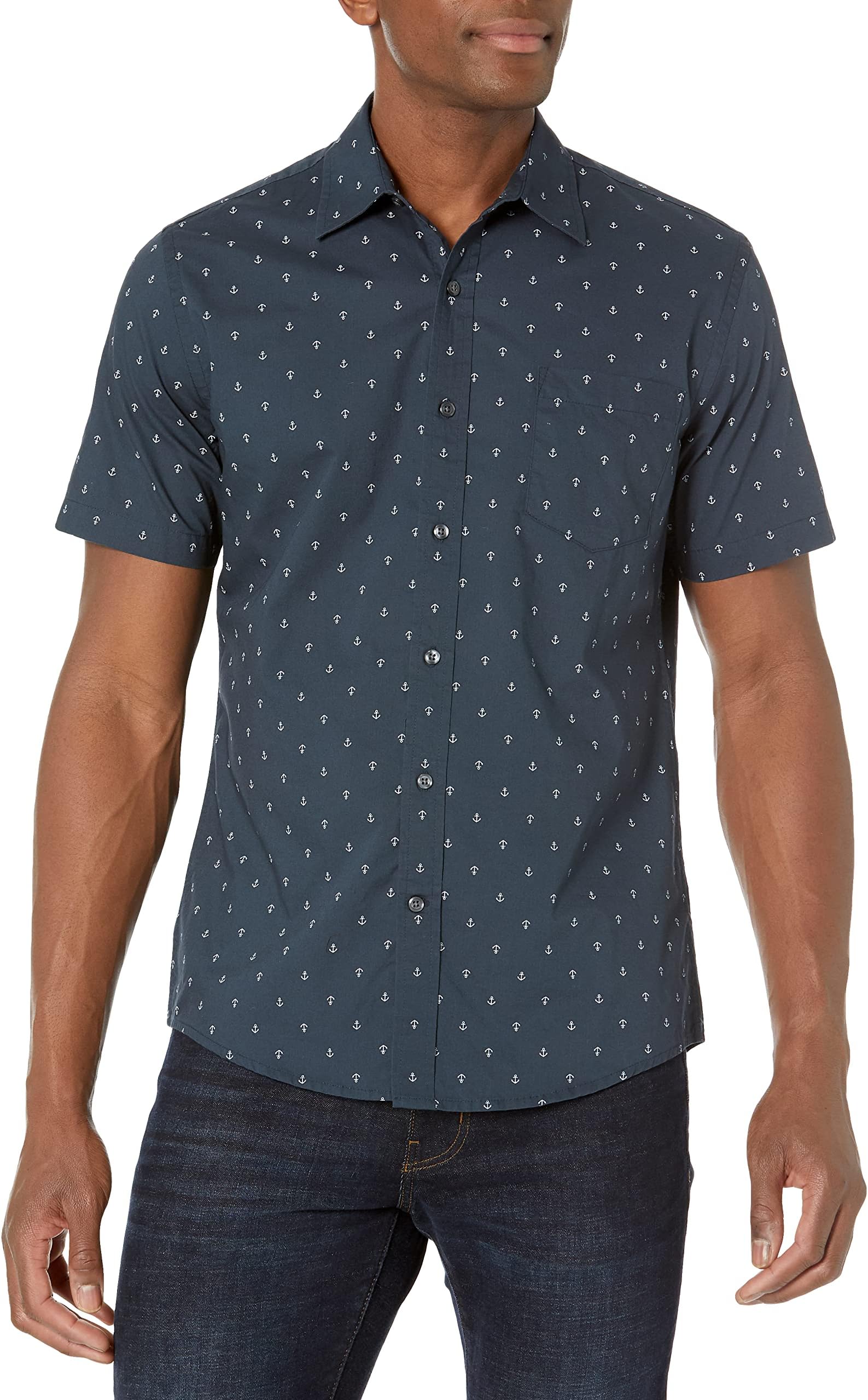 Amazon Essentials Slim-Fit Men's Short Sleeve Button Down Shirt