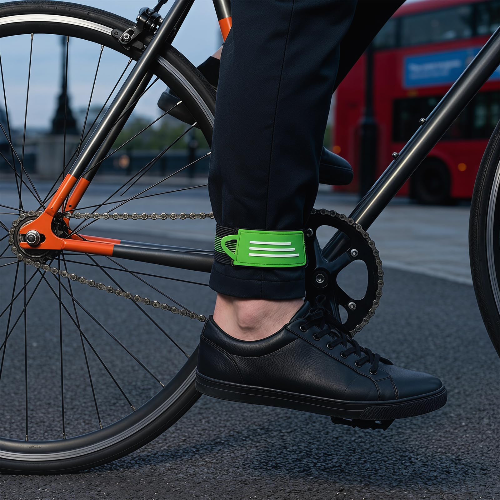8 Pezzi Mollette per Pantaloni da Bicicletta, Clip per Pantaloni da Ciclismo - Fasce Elastiche 28x3,5 cm con Chiusura a Strappo per Bici Jogging Trekking Outdoor