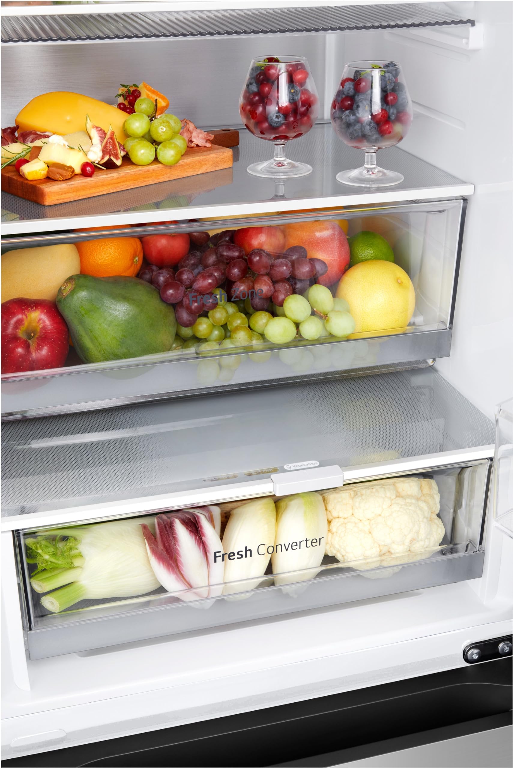 LG GBG5160CPY Kühl-/Gefrierkombination (349 L, Energieklasse C) mit InstaView, Smart Inverter Compressor, DoorCooling+, Food Cover, Silber