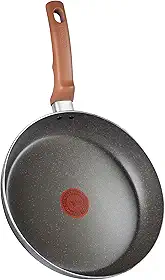 Frigideira Rochedo Natural Stone 24cm, Cinza com Efeito Pedra, Antiaderente Minerium, Alumínio de Alta Espessura 2mm, Thermo-Sinal e Cozimento Homogêneo