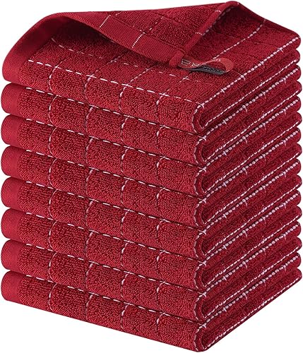 Miniatura 64 de Homaxy Toallas de cocina de rizo de algodón 100% (gris oscuro, 13 x 28 pulgadas), diseño a cuadros, suaves y súper absorbentes, paquete de 8