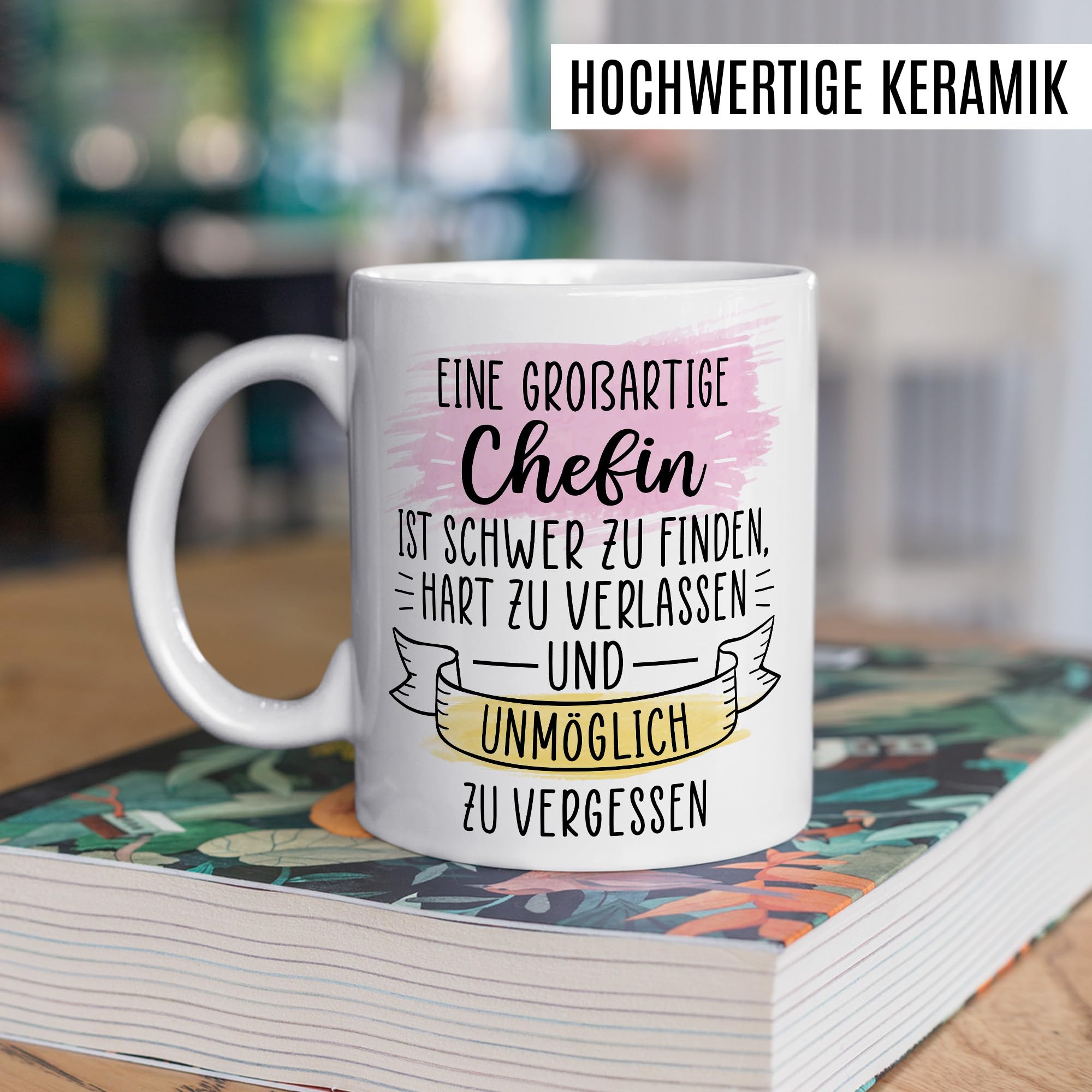 Chef-Tasse Mit Spruch – „Ein Großartiger Chef Ist Unmöglich Zu Vergessen“, 330 Ml, Weiß
