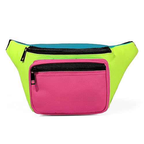 MIAIULIA 80s Neon Waist Fanny Pack (Rose Green Blue)