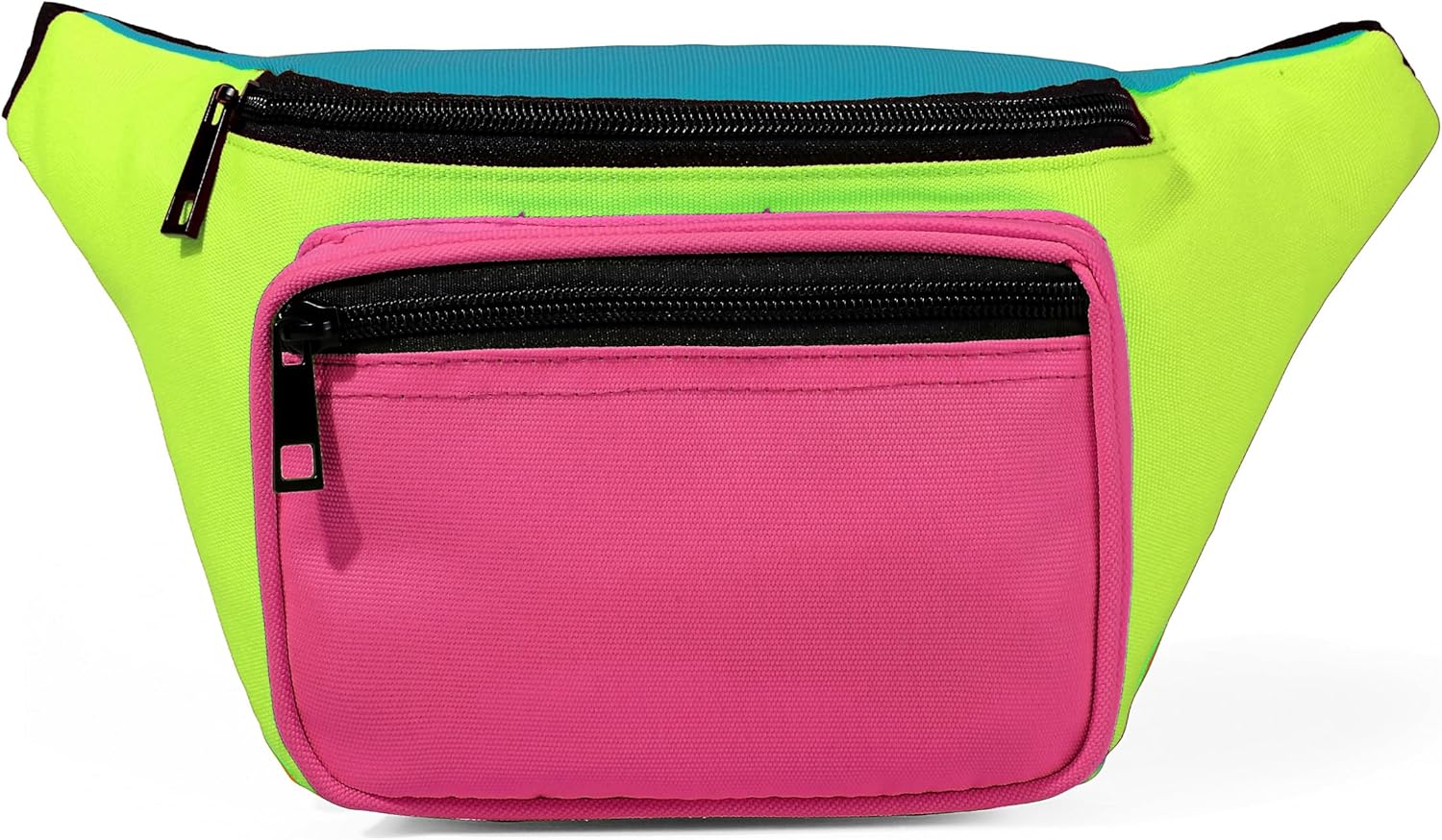 MIAIULIA 80s Neon Waist Fanny Pack for 80s Costumes,Festival Travel Party(Rose Green Blue)