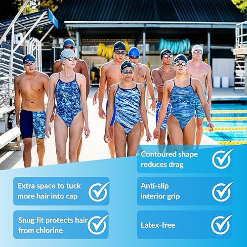 Miniatura 3 de Sporti Limited Edition Long Hair Bun Silicone Swim Cap