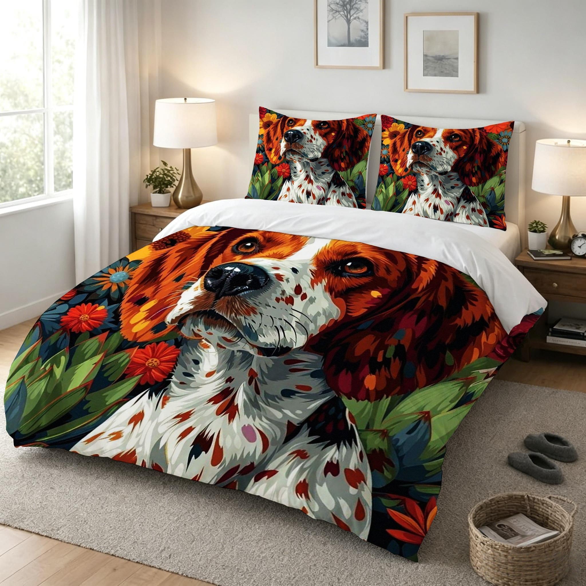 Copripiumino Matrimoniale Cane Marrone 260x240, ZQ9222