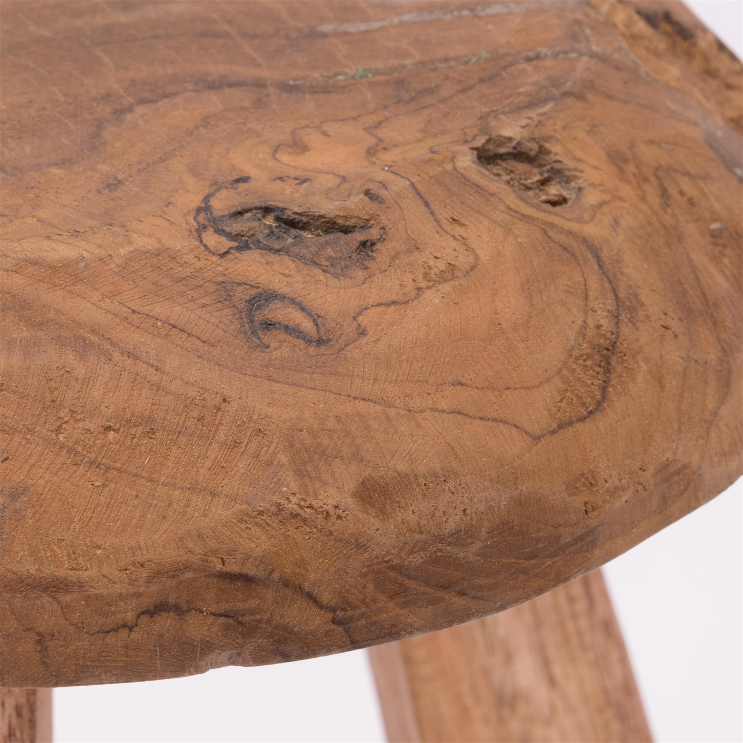 Rustico Sgabello Heidi | Legno di Mogano, 39 cm | Sgabello da mungitura in Legno, Sgabello per Fiori, Sgabello in Legno Naturale, Sgabello Laterale Rotondo